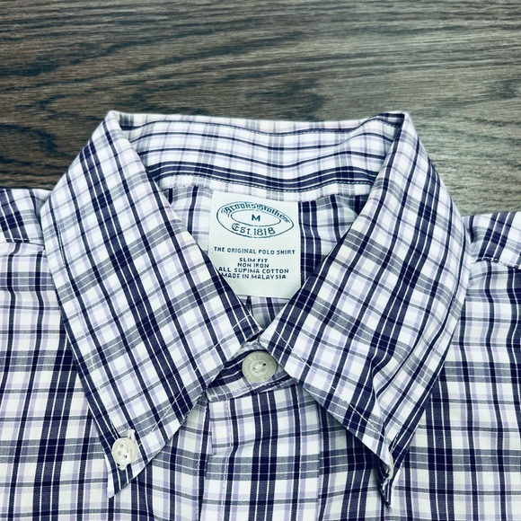 Brooks Brothers White, Purple & Lavender Plaid Shirt M - Picture 2 of 3